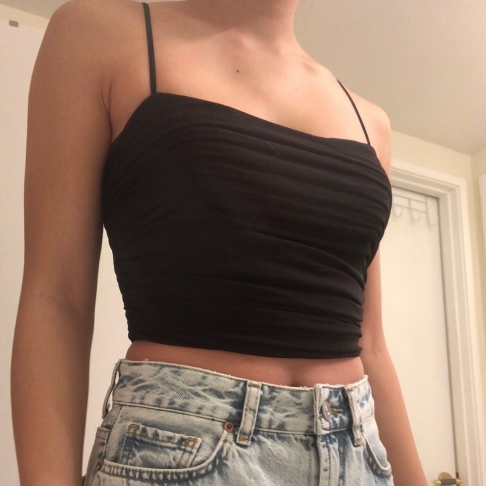 RUCHED MESH TANK